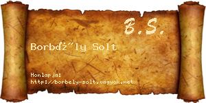 Borbély Solt névjegykártya